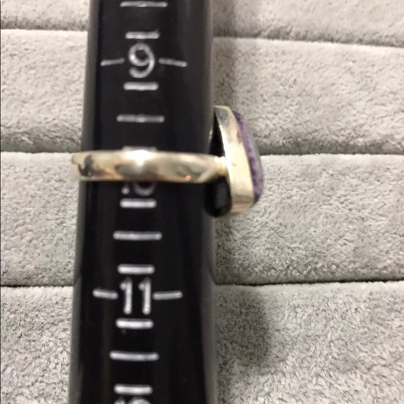 New Sterling Silver Purple Kammererite Triangle Ring Size 10 Crystal Kammerite - Picture 6 of 16